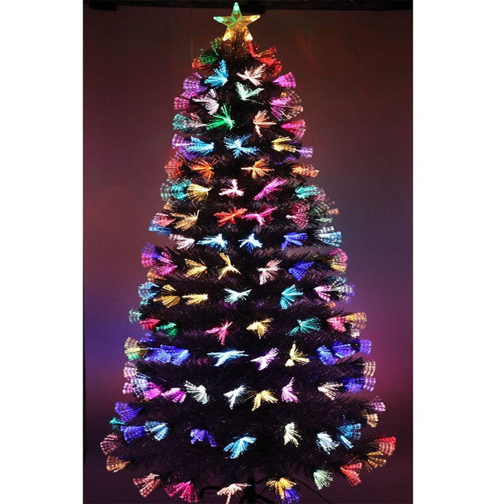 90cm Silver Fibre Optic Slow Colour Changing LED Light Up Christmas Tree - Everything Party