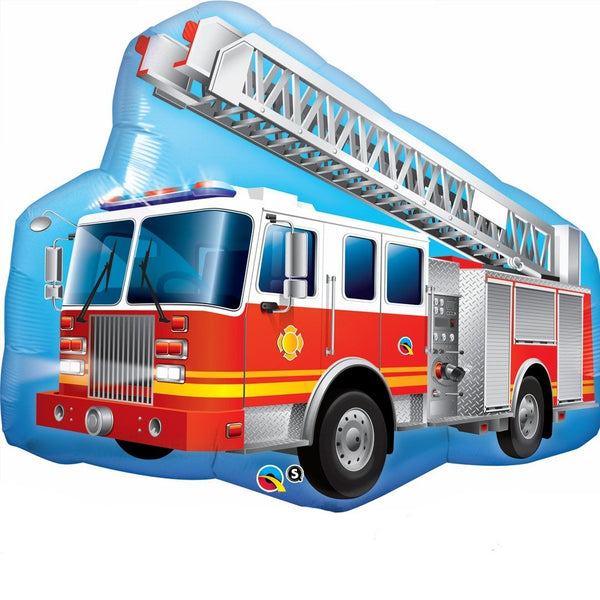91cm Qualatex Foil Shape Red Fire Truck Balloon - Everything Party