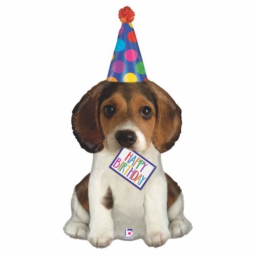94cm Birthday Puppy Jumbo Shape Foil Balloon - Everything Party