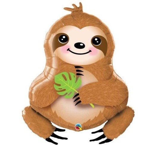 99cm Qualatex Sweet Sloth Shape Foil Balloon - Everything Party