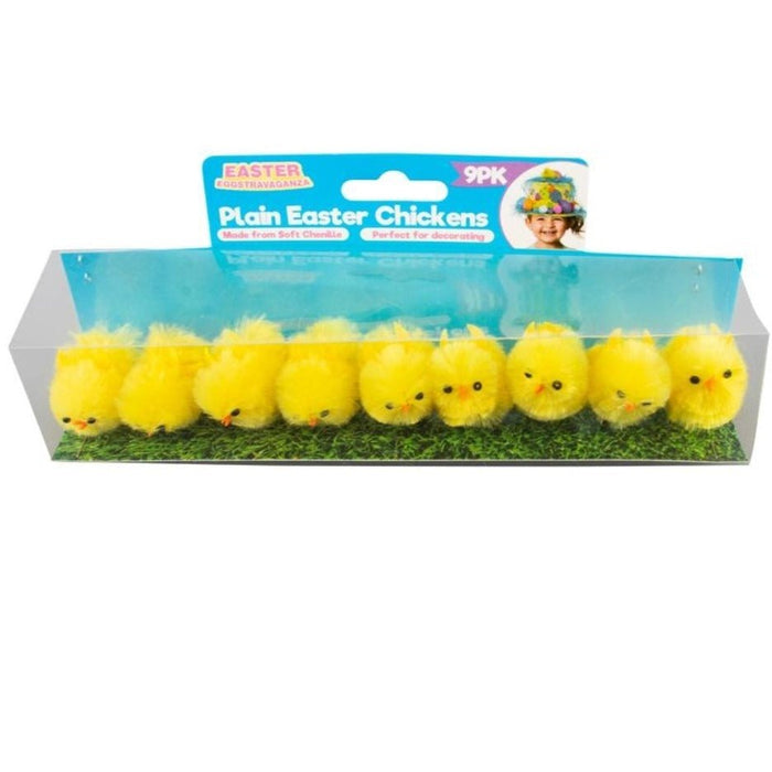 9pk Plush Easter Chicks Medium 4cm - Everything Party