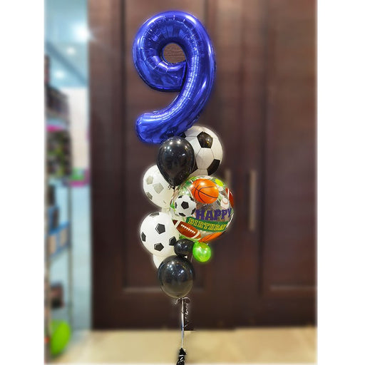 9th Birthday Soccer Sports Theme Helium Balloon Bouquet - Everything Party
