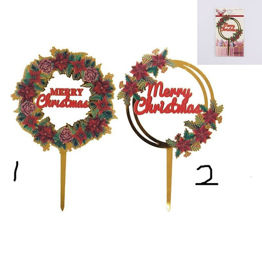 Acrylic Christmas Wreath Cake Topper - Everything Party