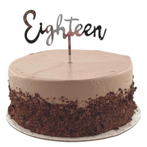 Acrylic Mirror Birthday Cake Topper - Eighteen - Everything Party
