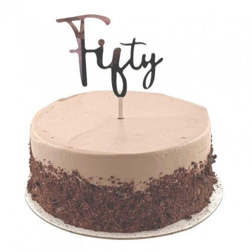 Acrylic Mirror Birthday Cake Topper - Fifty - Everything Party