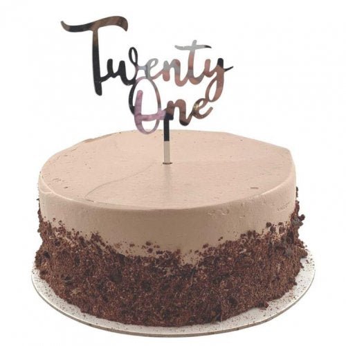 Acrylic Mirror Birthday Cake Topper - Twenty One - Everything Party