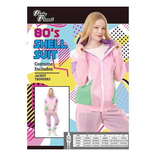 Adult 1980s Style Shell Suit Tracksuit Pink - Everything Party