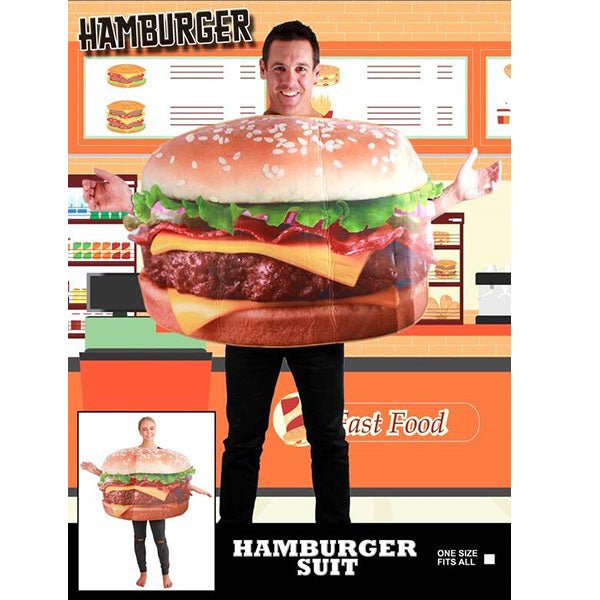 Adult 3D Hamburger Unisex Costume - Everything Party