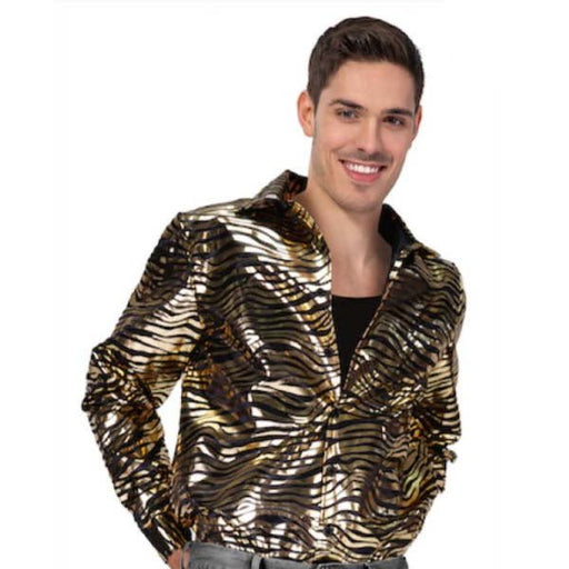Adult 70s Deluxe Tiger Print Disco Shirt - Everything Party