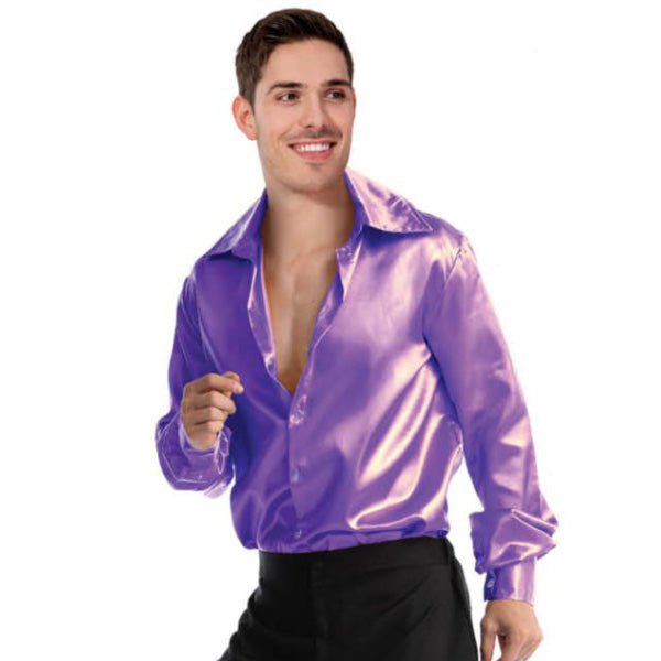 Adult 70s Satin Disco Shirt (4 Colours) - Everything Party