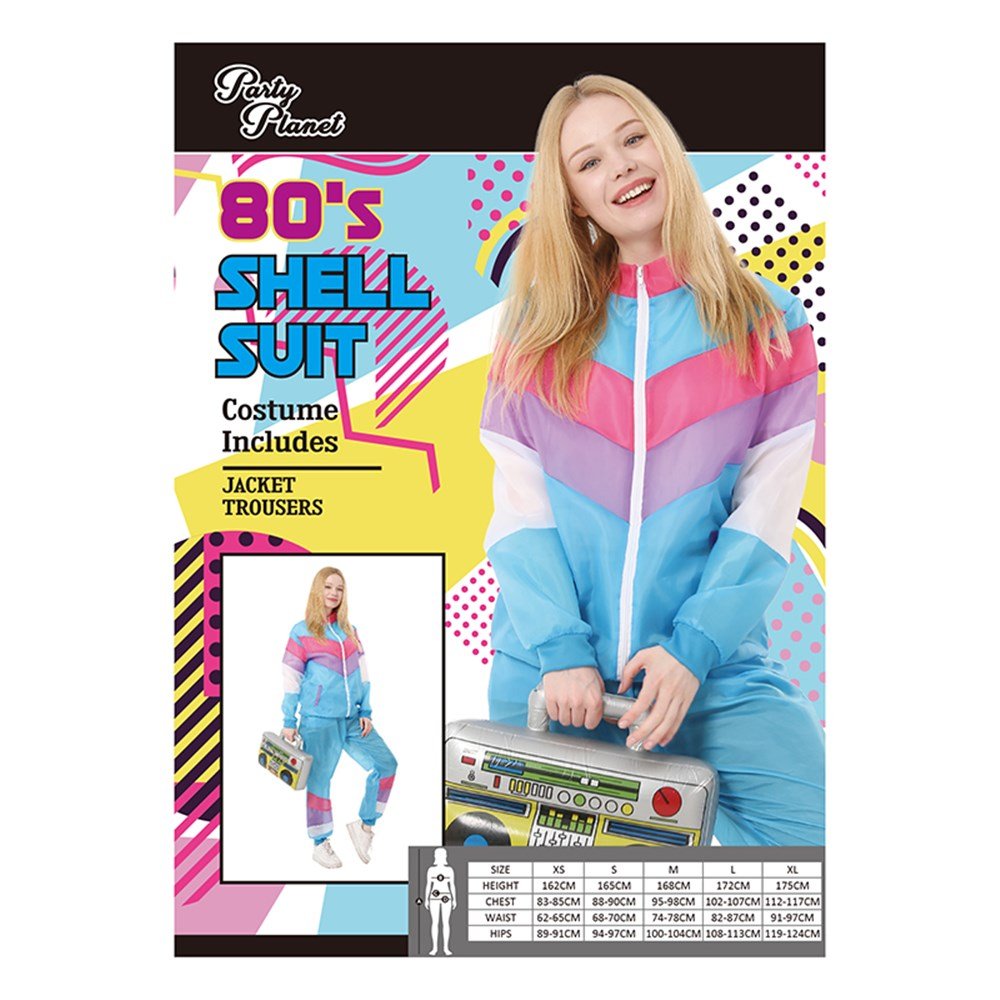 Shell Tracksuit 80s Adult 80's Style Shell Suit Tracksuit Blue – Everything Party