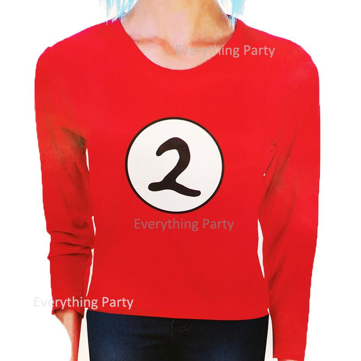 Adult Cat in the Hat Thing 2 Long Sleeve Top - Everything Party