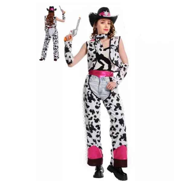 Adult Cowprint Pink Cowgirl Costume - Everything Party