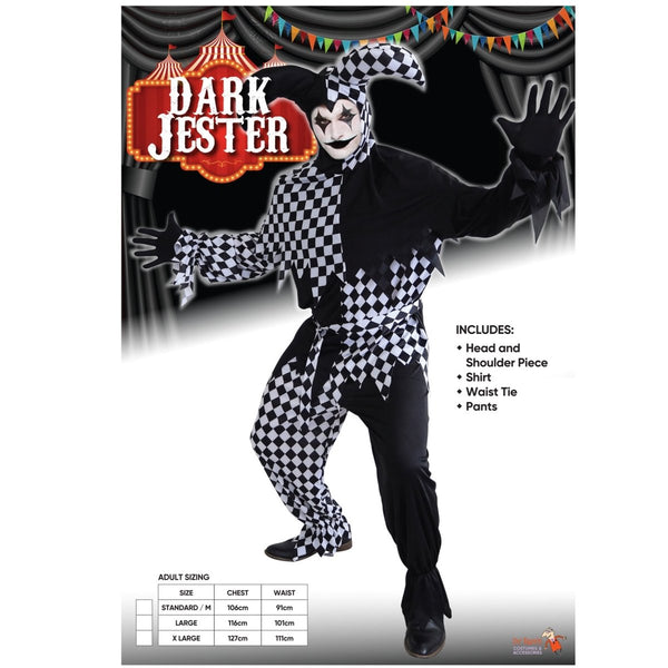 Adult Dark Jester Costume - Everything Party