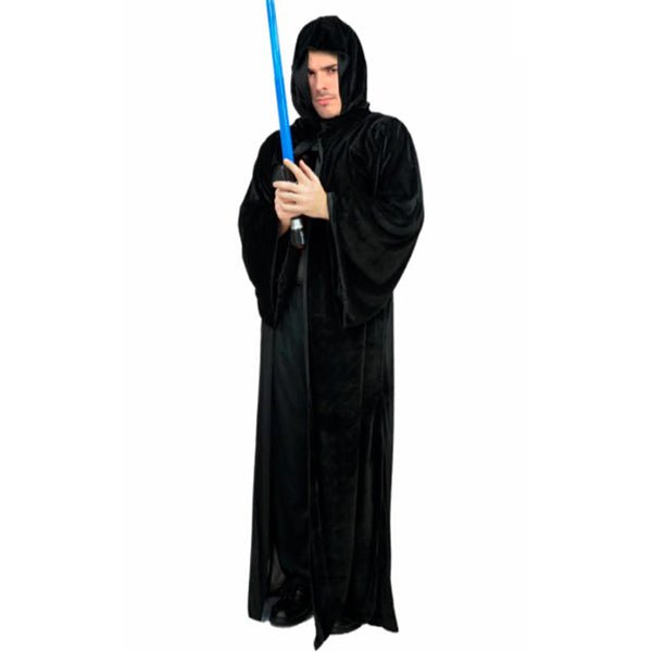 Adult Deluxe Black Hooded Robe - Everything Party