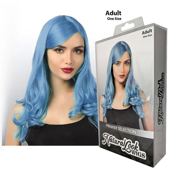 Adult Deluxe Long Curly Wig - Turquoise - Everything Party