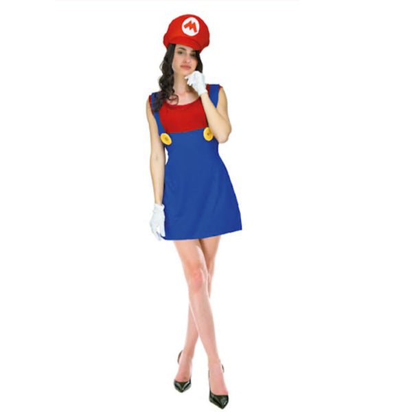 Adult Deluxe Red Plumber Girl Mario Costume - Everything Party