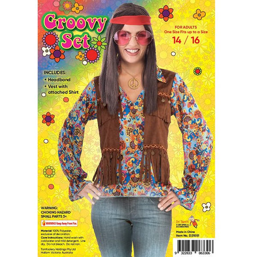 Adult Female Groovy Hippie Vest set - Everything Party