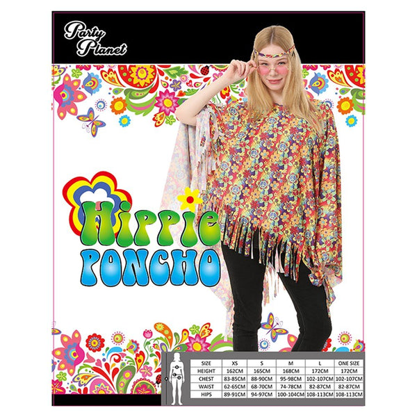 Adult Flower Hippie Poncho - Everything Party