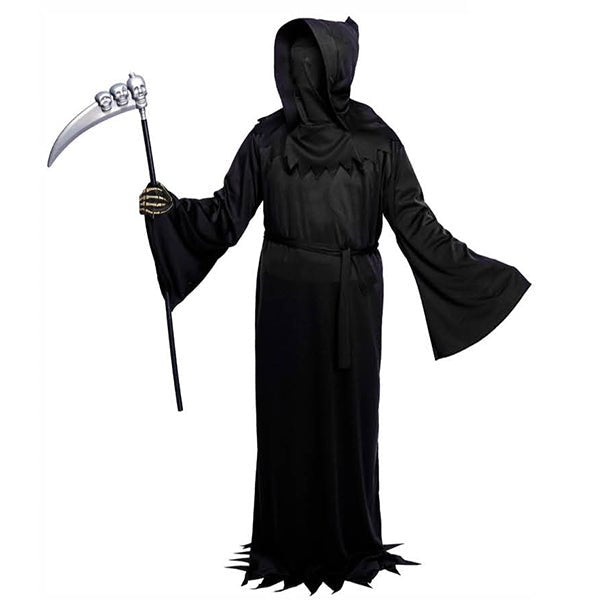 Ghoul Robe Adult Grim Reaper Costume – Grave Ghoul Halloween Robe with Hood & Glo ...