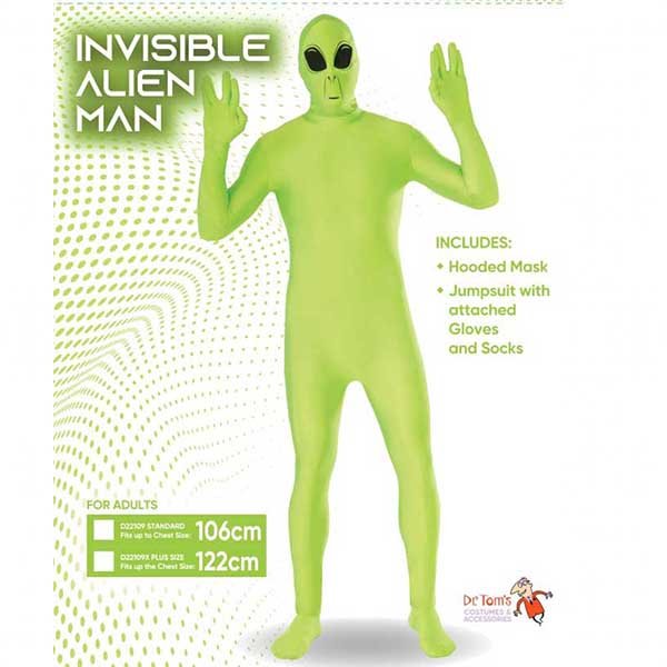 Adult Invisible Alien Morphsuit Costume - Everything Party