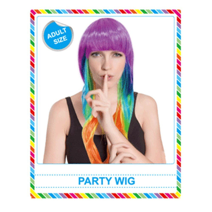 Adult Long Rainbow Carnival Wig - Everything Party