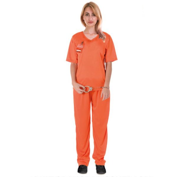 Adult Orange Jail Prisoner Lady Costume - Everything Party