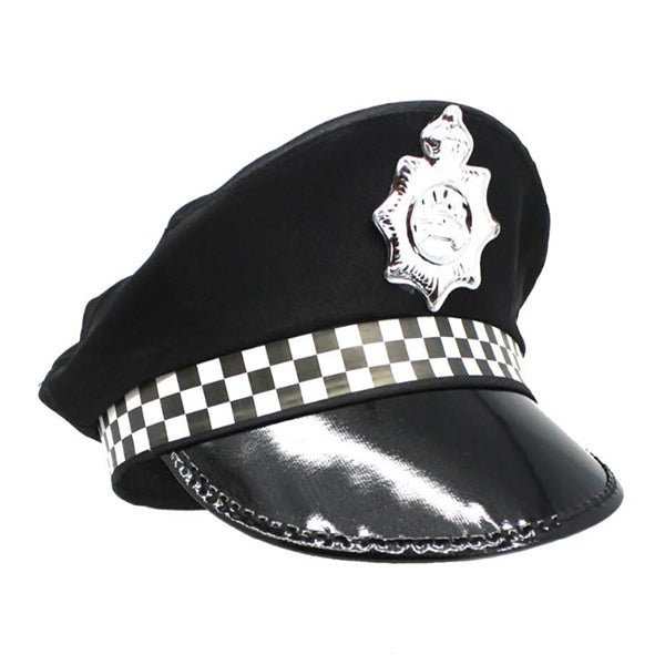 Adult Police Officer Hat (Black, Blue) - Everything Party
