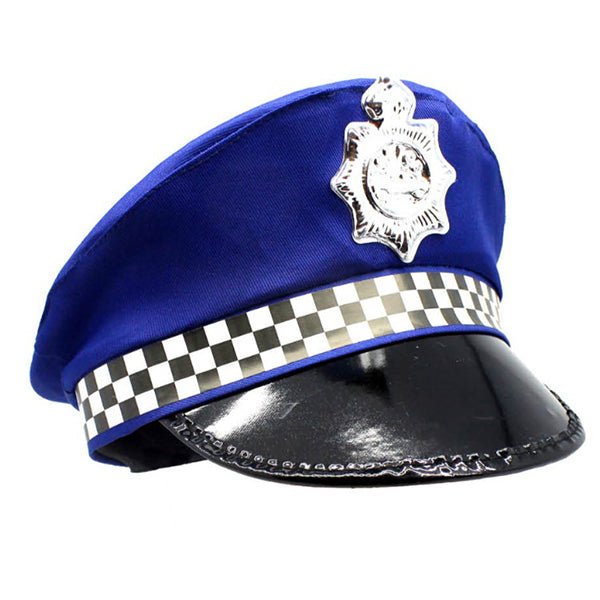 Adult Police Officer Hat (Black, Blue) - Everything Party