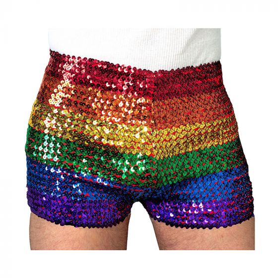 Adult Rainbow Sequin Shorts - Everything Party