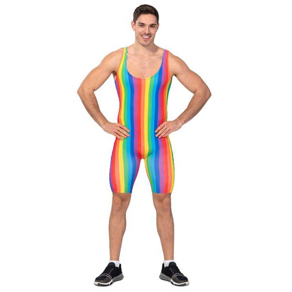 Adult Rainbow Stripe Unitard - Everything Party