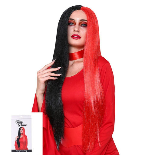 Adult Red & Black 2 Tone Extra Long Devil Wig - Everything Party
