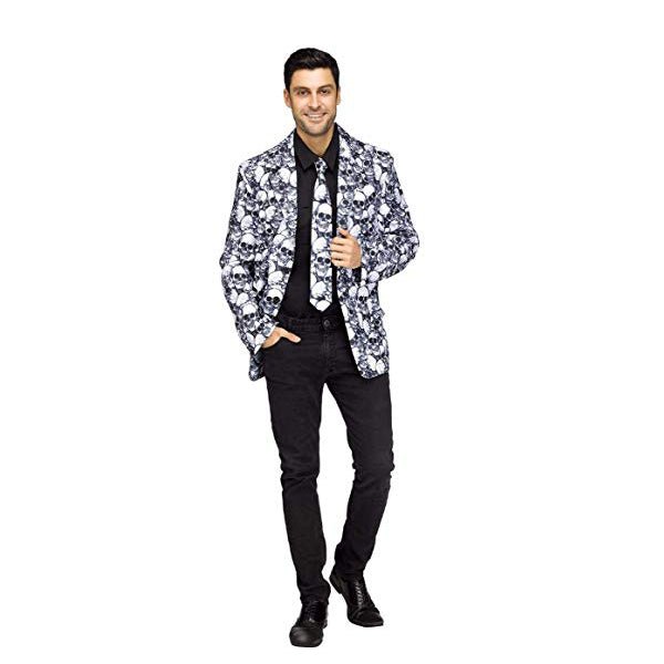 Adult Skull Jacket with Skull Tie - Everything Party