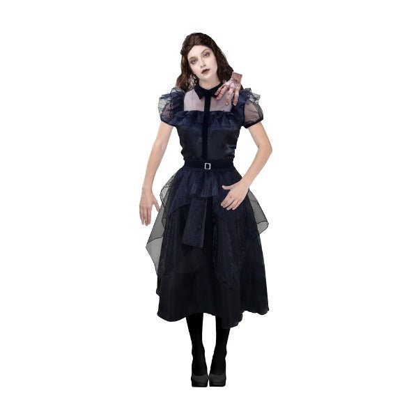 Adult Wednesday Addams Family Prom Dress Halloween Costume - Everything Party