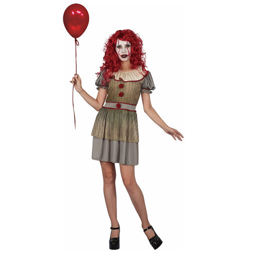 Adult Women's Creepy Clown IT Halloween Costume - Everything Party