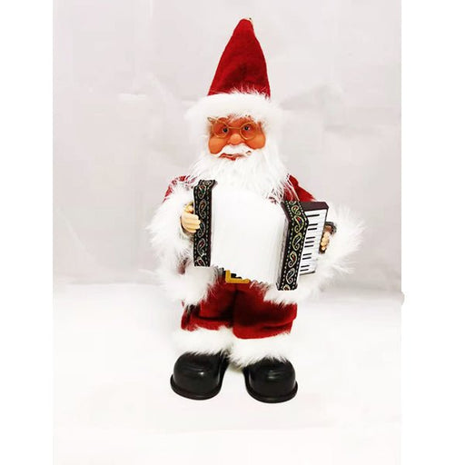 Animated Standing Santa Claus Plays Accordion with Music Figurine - Everything Party