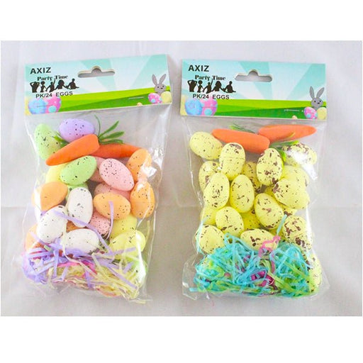Assorted 24pk Easter Foam Eggs, Carrots and Grass - Everything Party