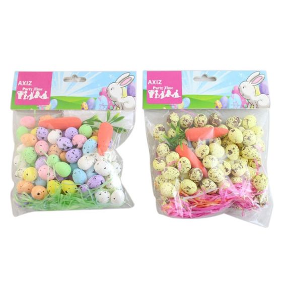 Assorted 72 pk Easter Mini Foam Eggs, Carrots and Grass - Everything Party