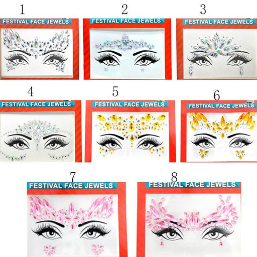 Assorted Diamante Face Jewell Stickers - Everything Party