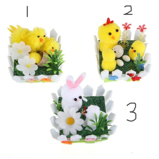 Assorted Easter Craft Chicken with Fence Decoration - Everything Party