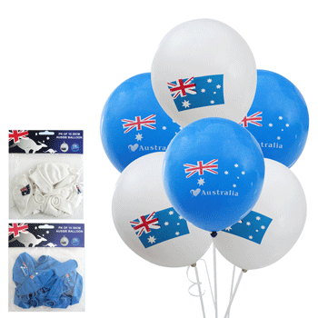 Australia Day - 8pk Aussie Latex Balloons - Everything Party
