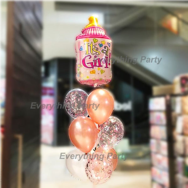 Baby Girl Helium Balloon Bouquet - Everything Party