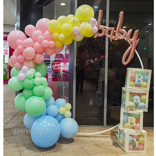Baby Shower Balloon Garland with BABY Boxes - Everything Party