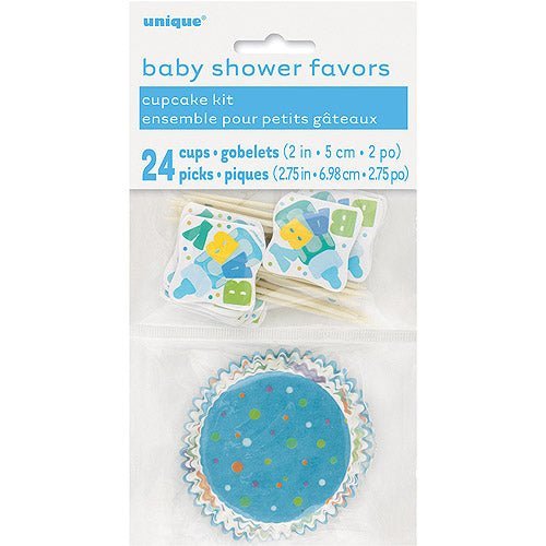 Baby Shower Cupcake Kit (Blue, Pink, Yellow) - Everything Party