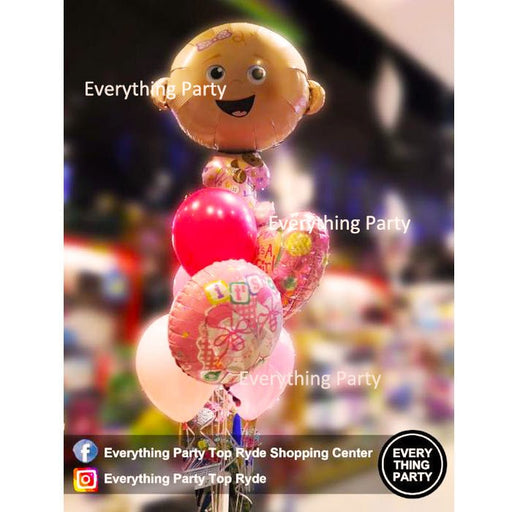 Baby Shower Super Shape Baby Girl Helium Balloon Bouquet - Everything Party