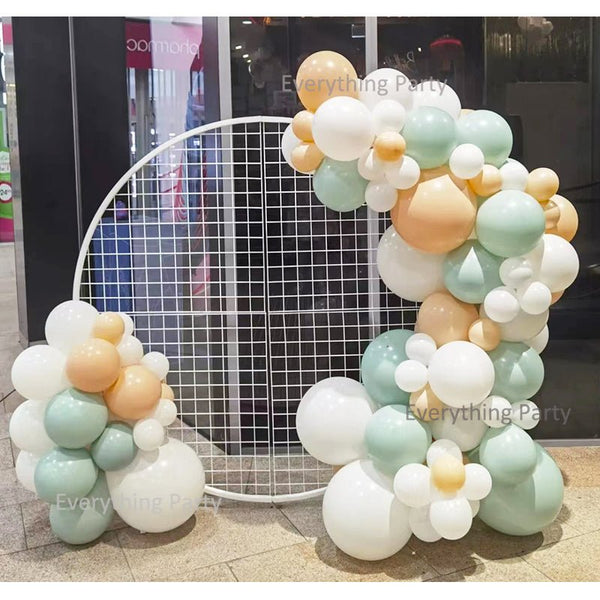Balloon Garland with 1.5m White Mesh Circle Backdrop - Everything Party