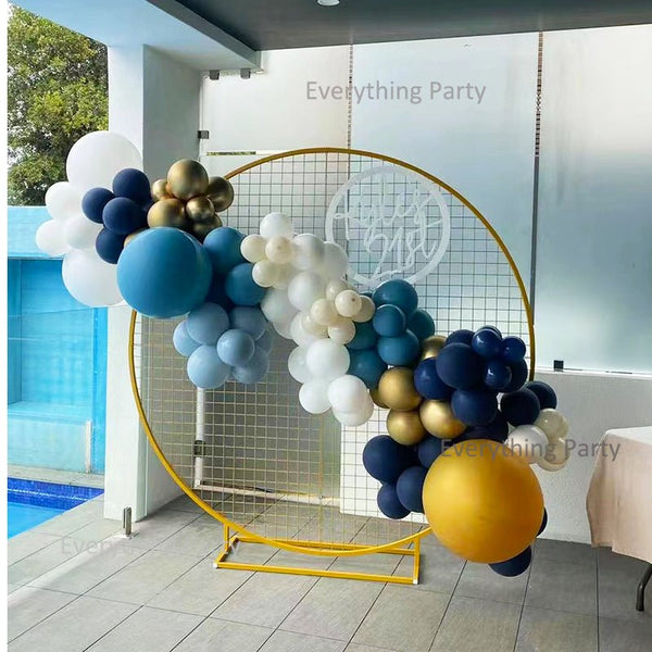 Balloon Garland with 2m Gold Circle Mesh Stand - Everything Party