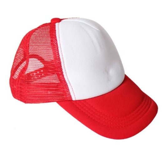 Baseball Cap with White Front and Mesh Back - Red - Everything Party