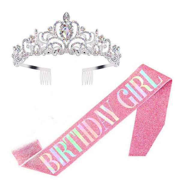 Birthday Girl Tiara & Sash set - Pink - Everything Party