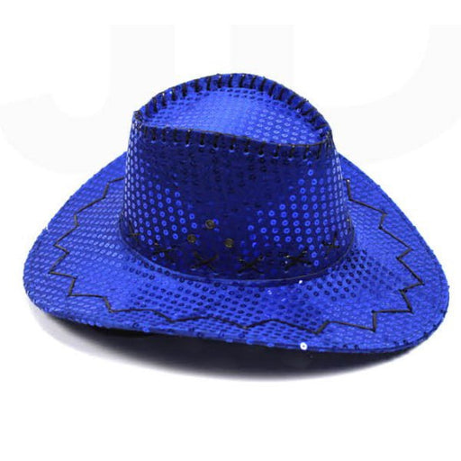 Blue Sequin Cowboy/Cowgirl Hat - Everything Party